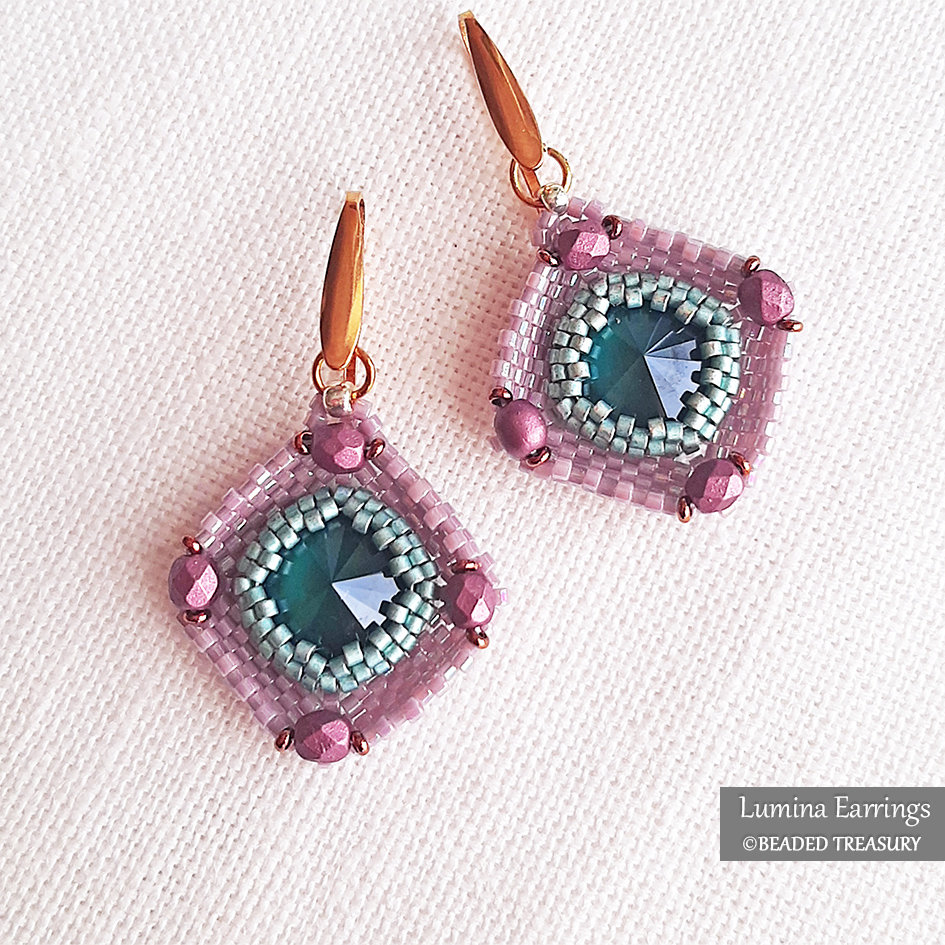 LUMINA EARRINGS Peyote Stitch Beading Tutorial