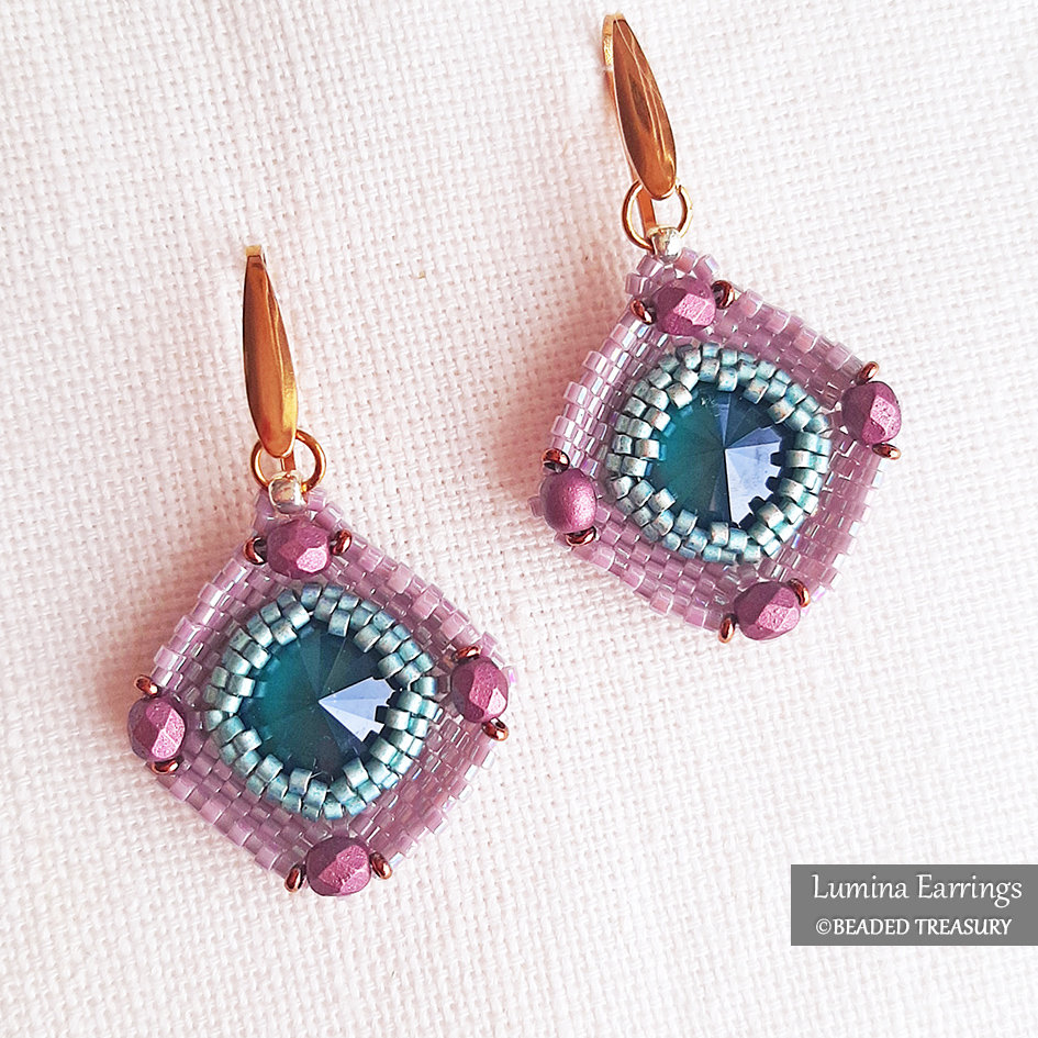 LUMINA EARRINGS Peyote Stitch Beading Tutorial