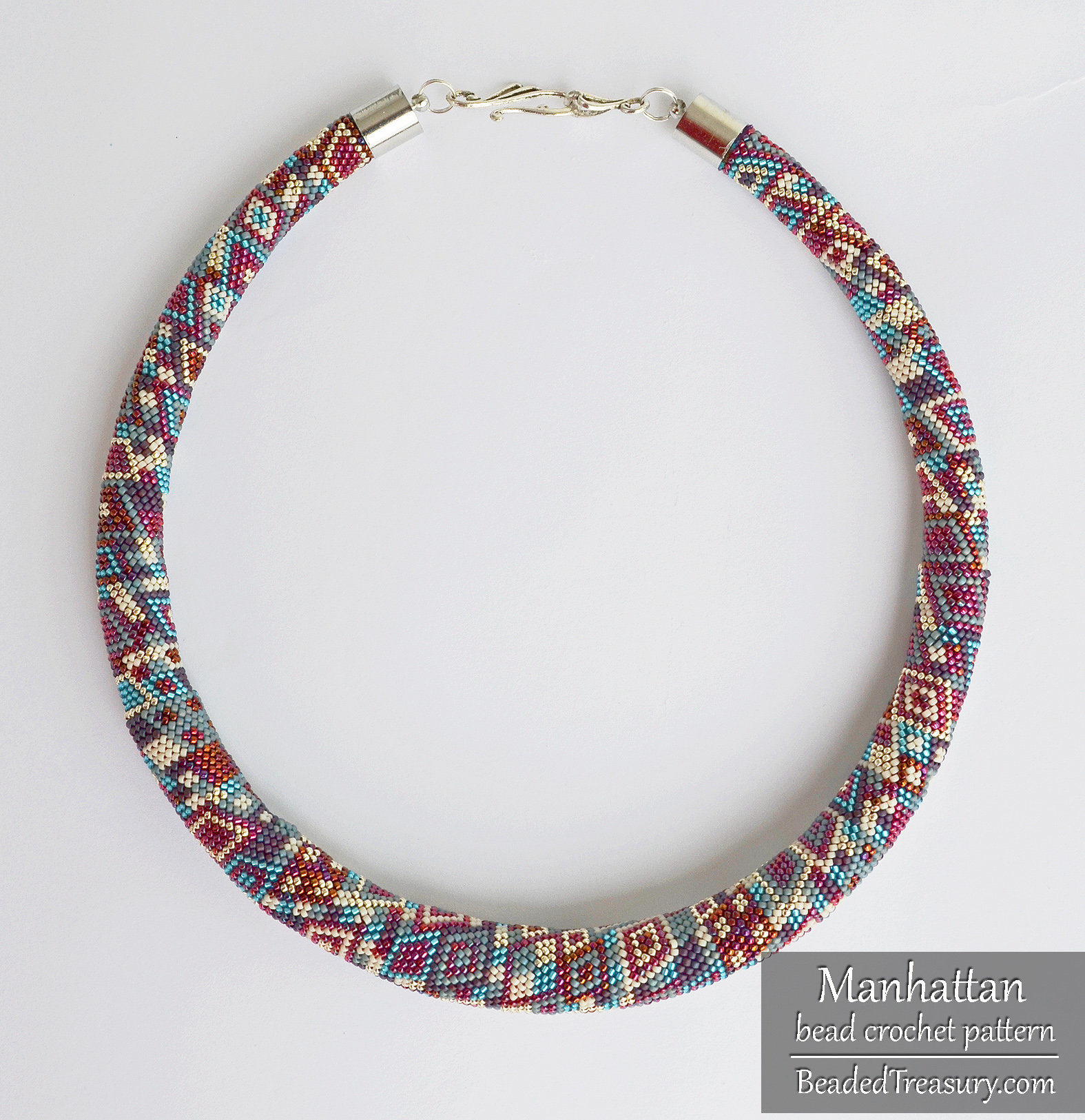 Manhattan  Necklace - Bead Crochet Pattern with Increase and Decrease - Pattern+Tutorial - Seed beads pattern - Instant PDF Download