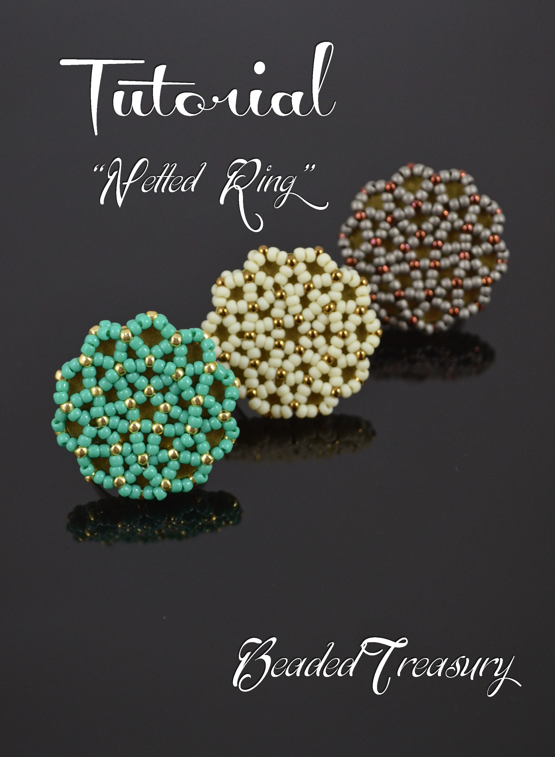 NETTED RING - seed bead pattern, beadwoven ring tutorial, beading tutorial, beaded ring pattern / TUTORIAL ONLY