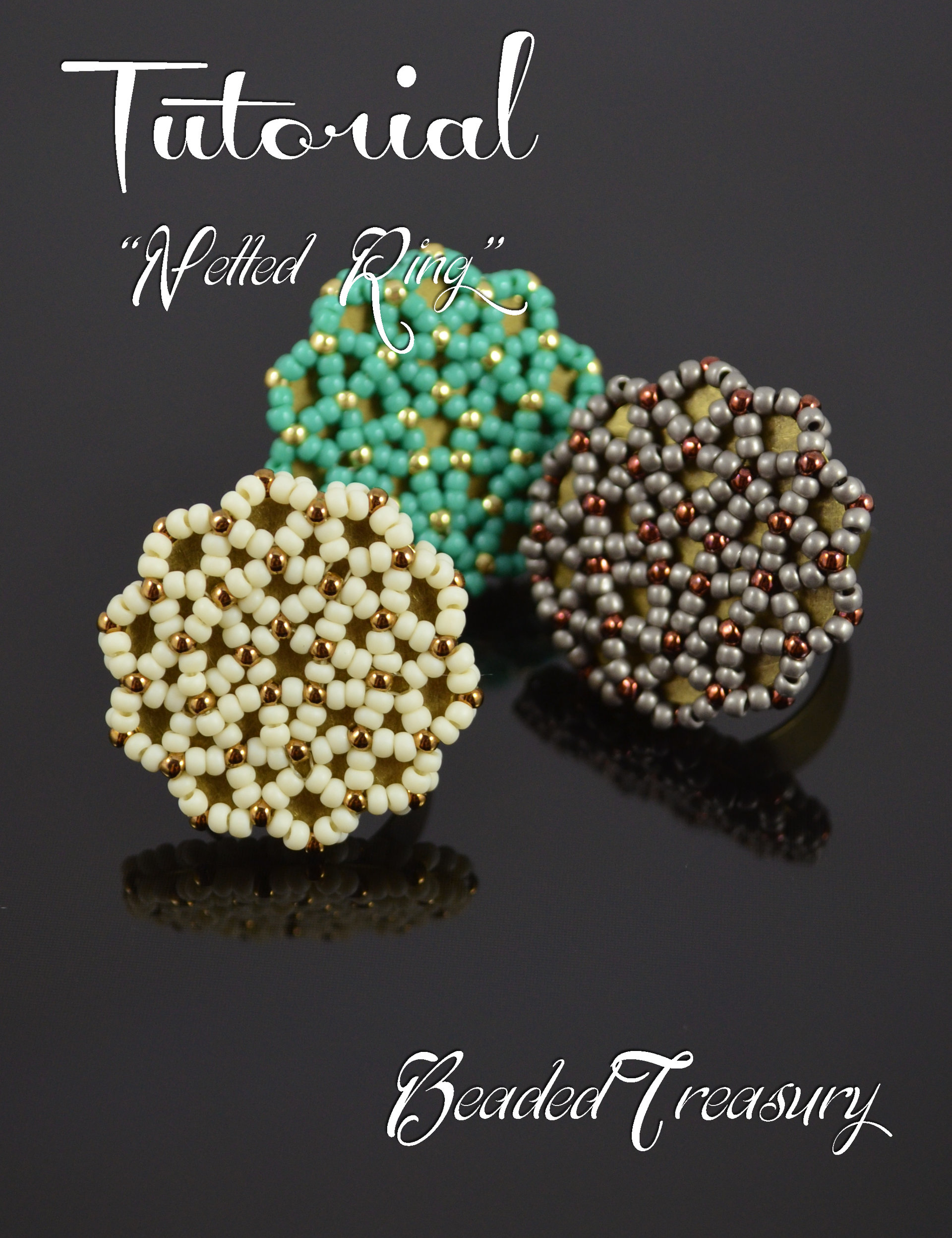 NETTED RING - seed bead pattern, beadwoven ring tutorial, beading tutorial, beaded ring pattern / TUTORIAL ONLY