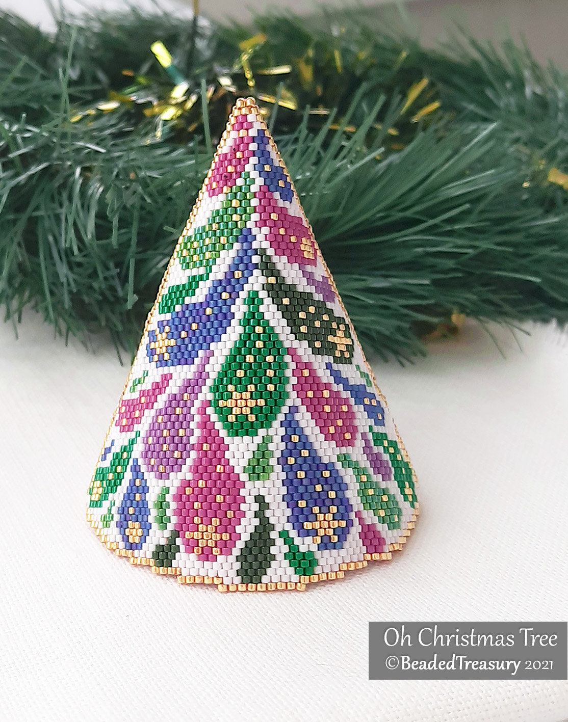 OH CHRISTMAS TREE - 3D Peyote Stitch Ornament Beading Pattern - Instant Pdf Download