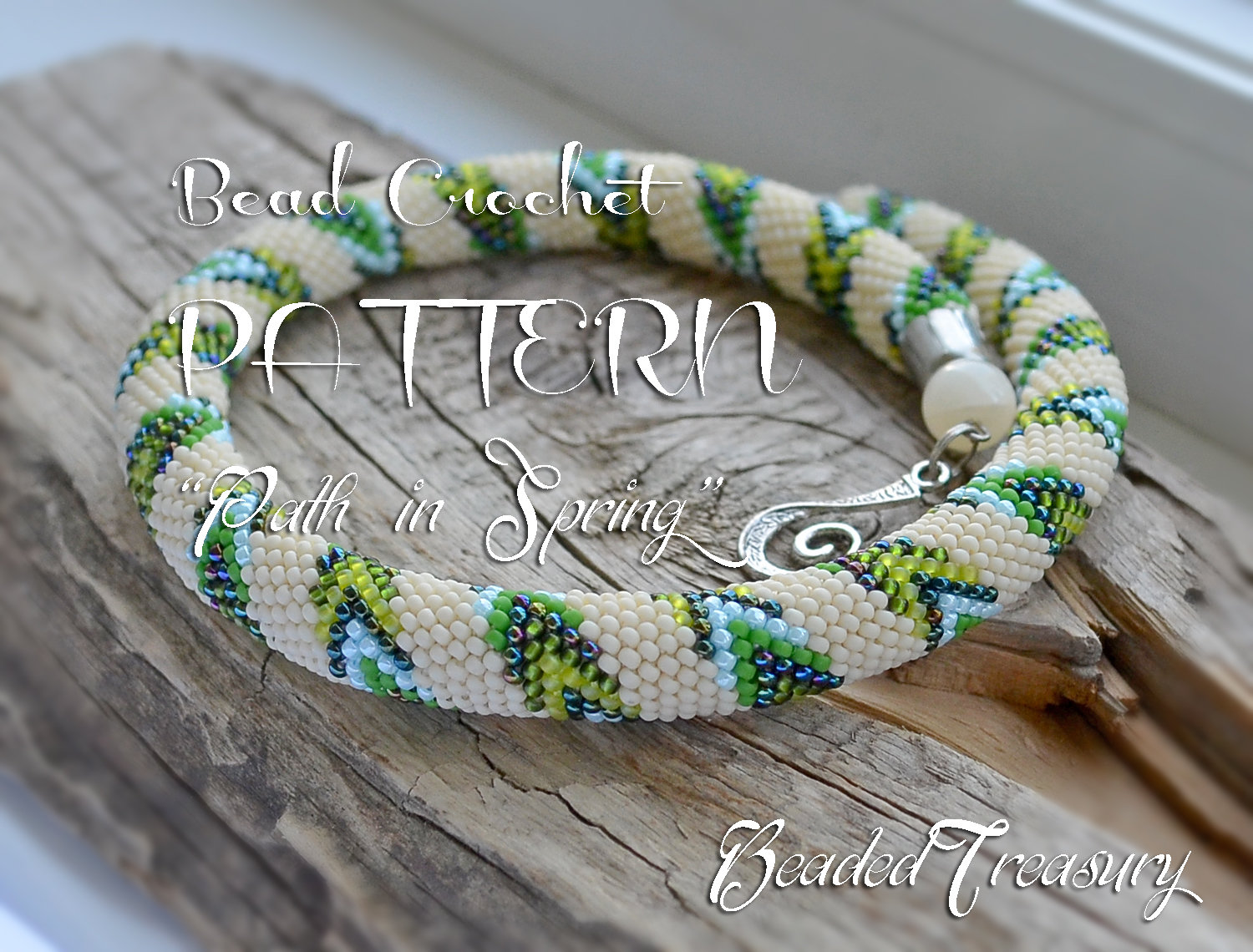 PATH IN SPRING - bead crochet necklace pattern / Crochet rope necklace pattern / Bead crochet / PATTERN ONLY