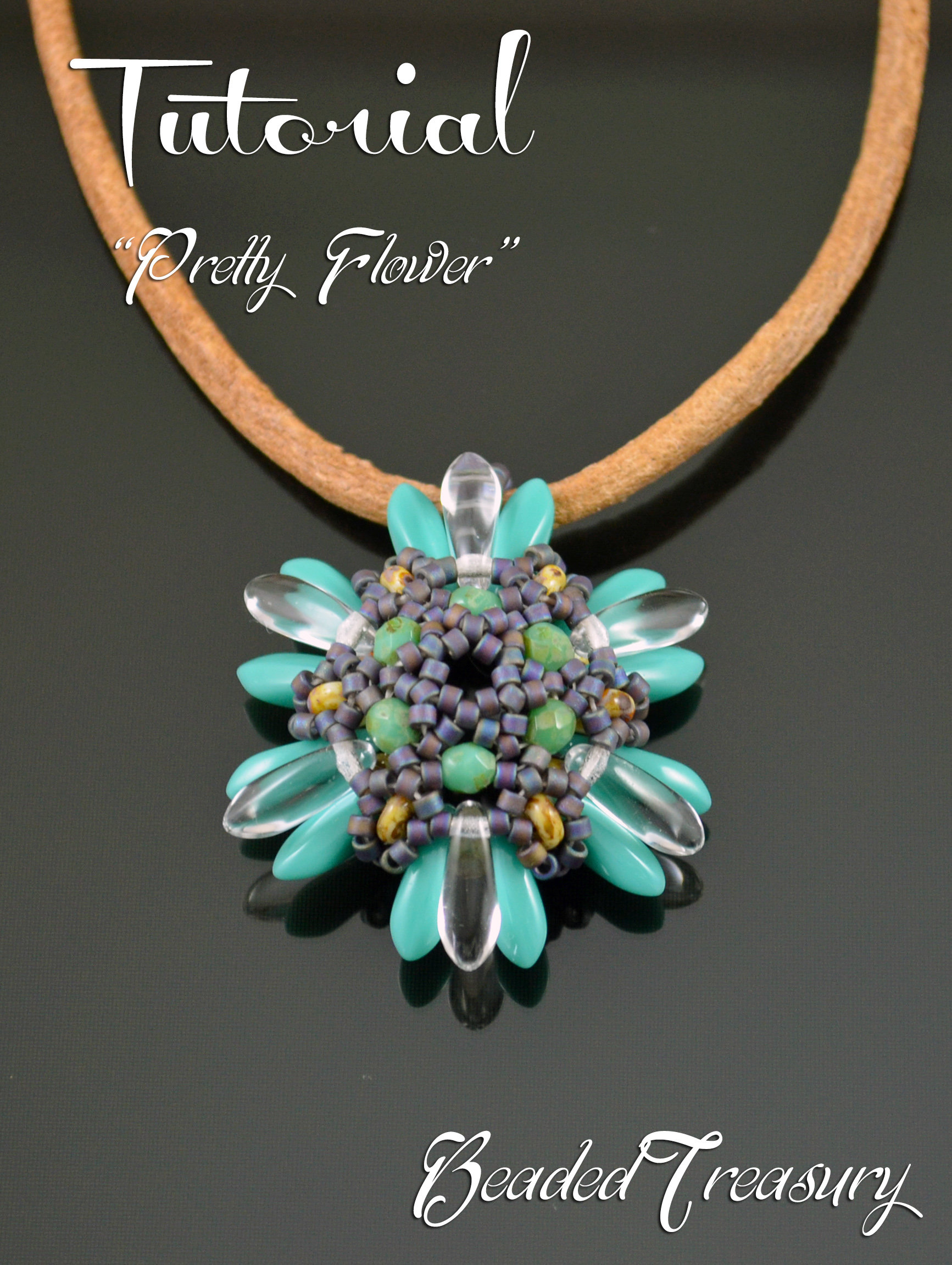 PRETTY FLOWER - superduo bead pattern, pendant tutorial, beading tutorial, beaded ring, dagger, delica, seed beads / TUTORIAL ONLY