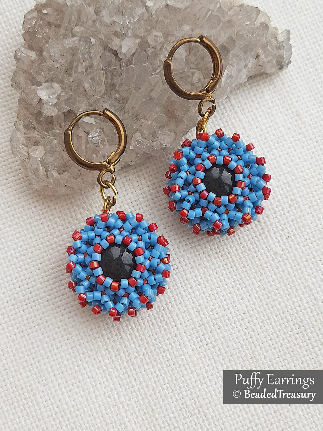 PUFFY EARRINGS - Beading Tutorial