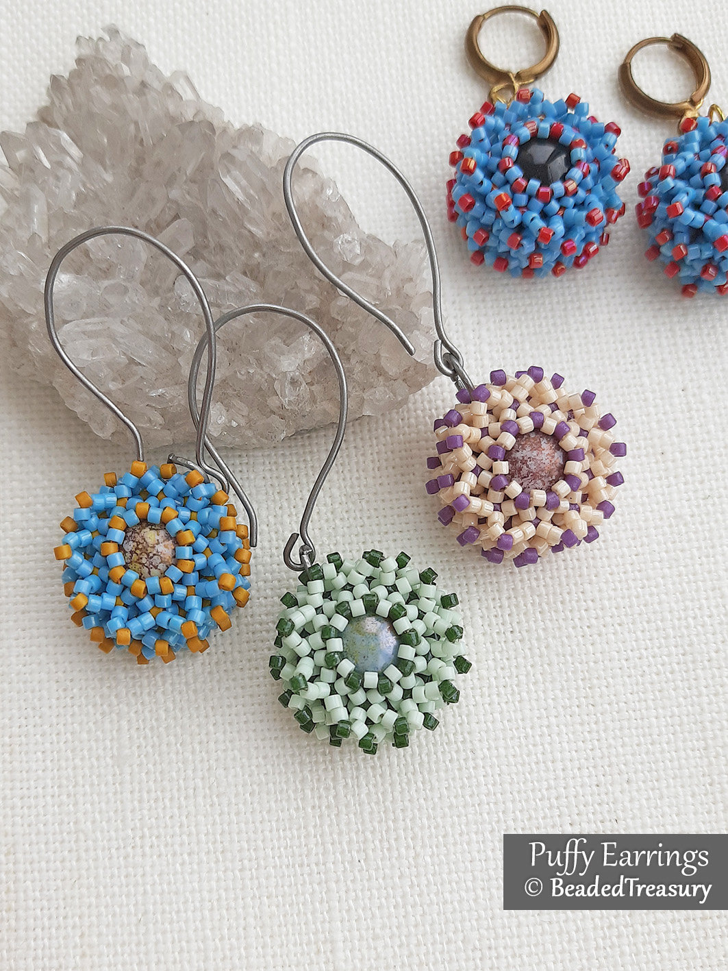 PUFFY EARRINGS - Beading Tutorial