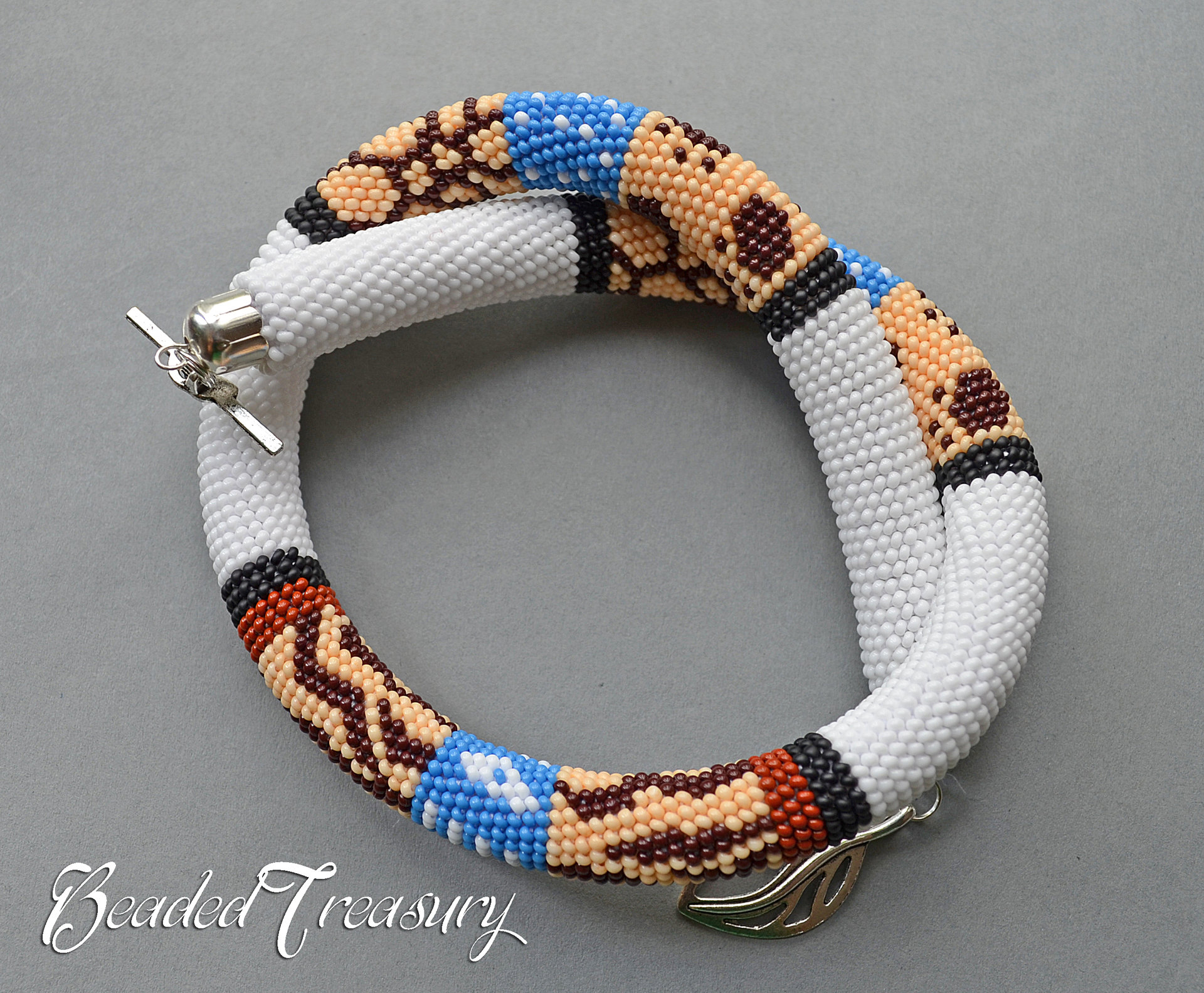 SAFARI - bead crochet necklace pattern / Bead crochet pattern / Crochet rope pattern / PATTERN ONLY