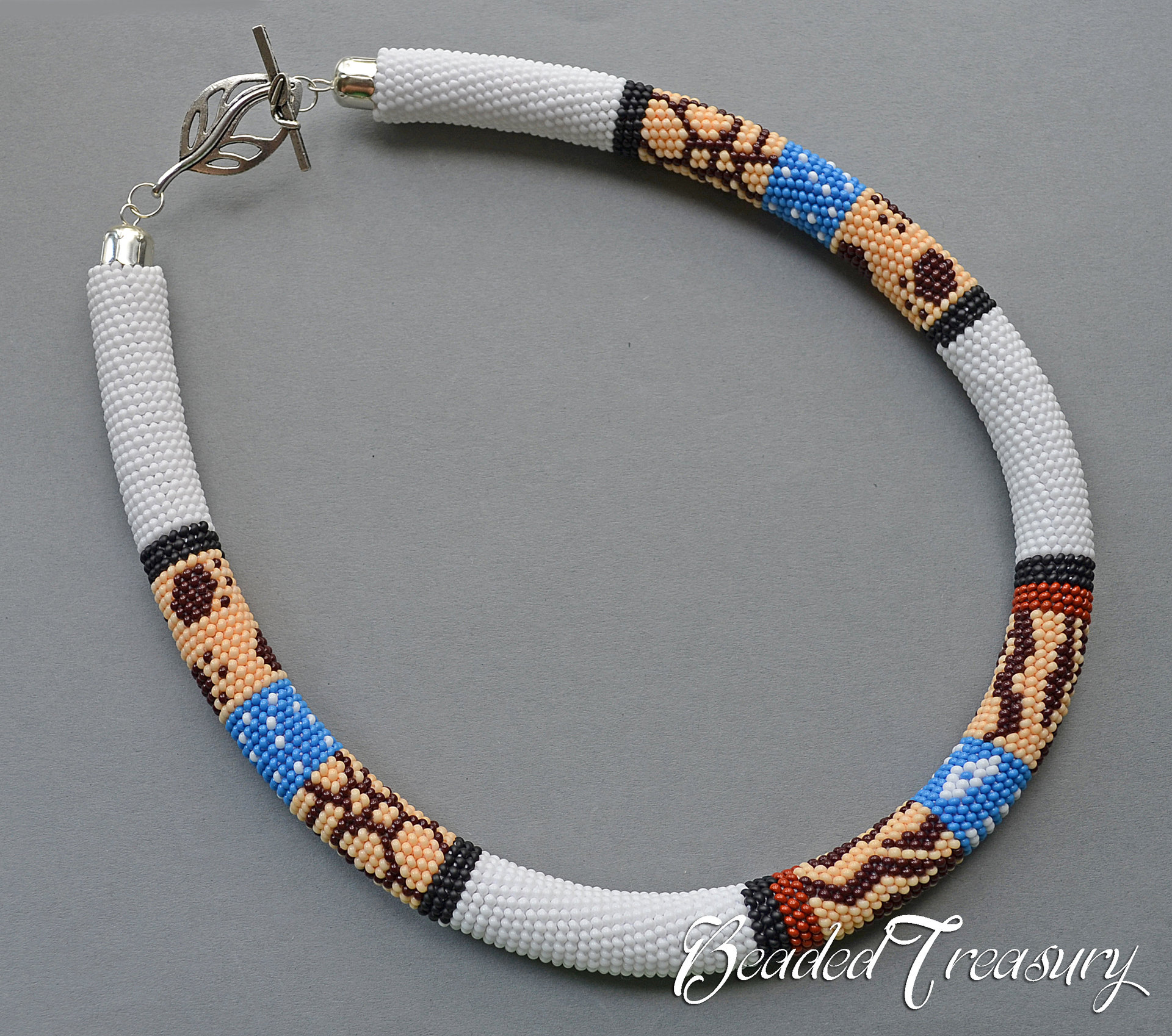 SAFARI - bead crochet necklace pattern / Bead crochet pattern / Crochet rope pattern / PATTERN ONLY