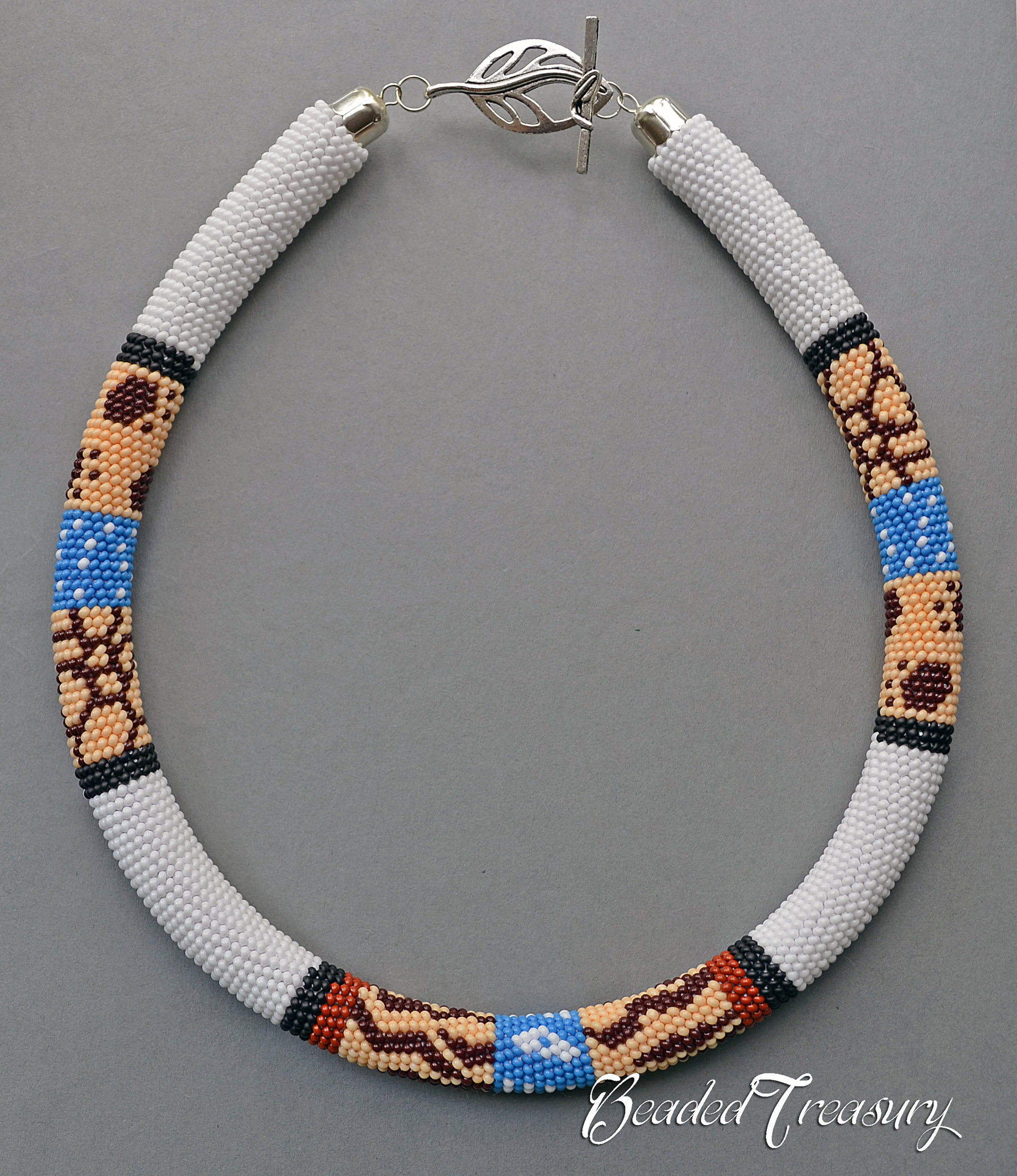 SAFARI - bead crochet necklace pattern / Bead crochet pattern / Crochet rope pattern / PATTERN ONLY