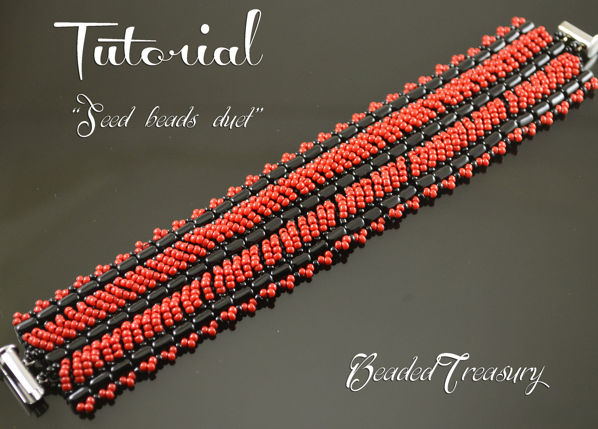 SEED BEADS DUET - beadweaving bracelet tutorial, rulla bead pattern, seed beads, beaded bracelet pattern / TUTORIAL ONLY