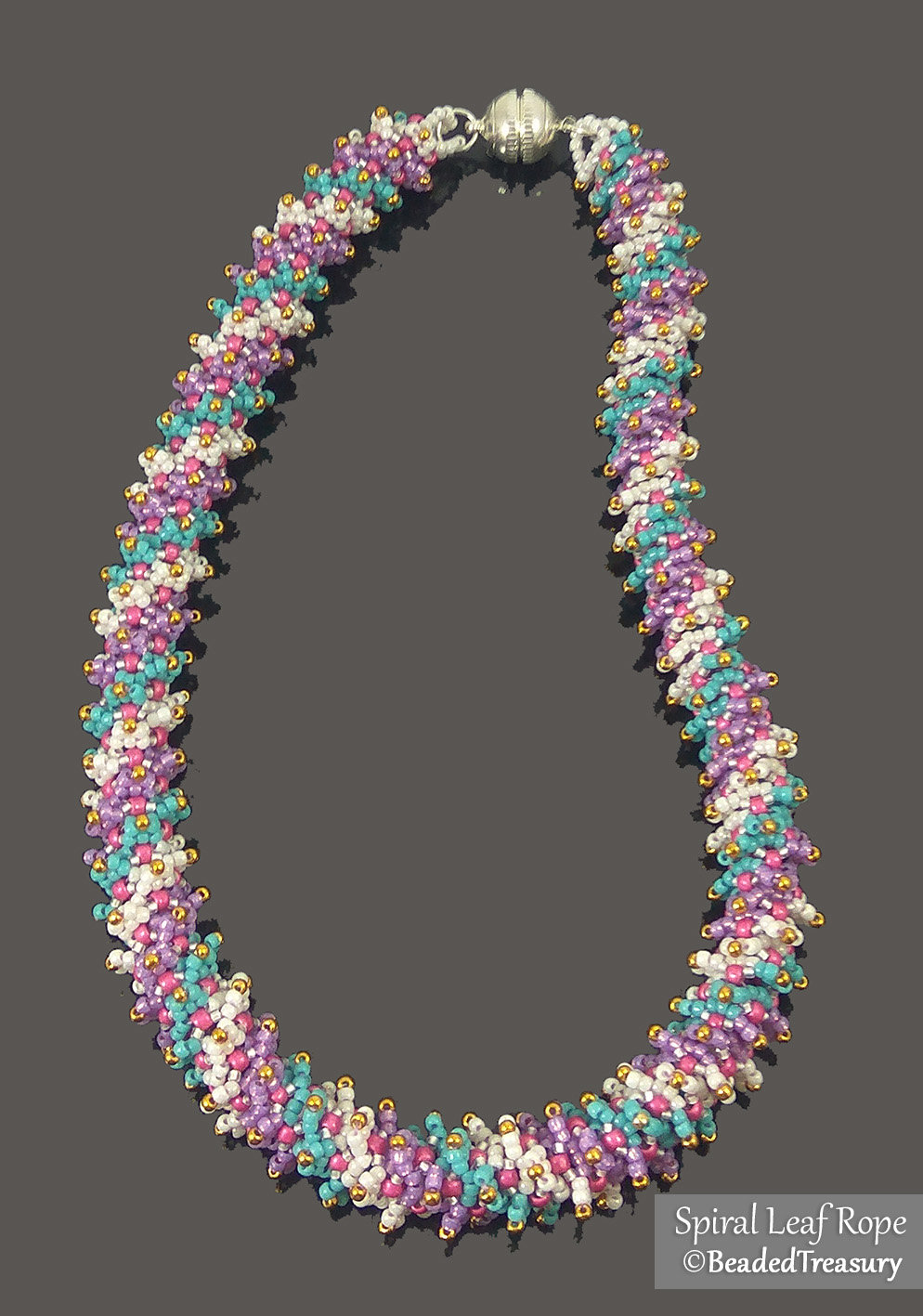 SPIRAL LEAF ROPE - Beaded Textured Spiral Rope Tutorial