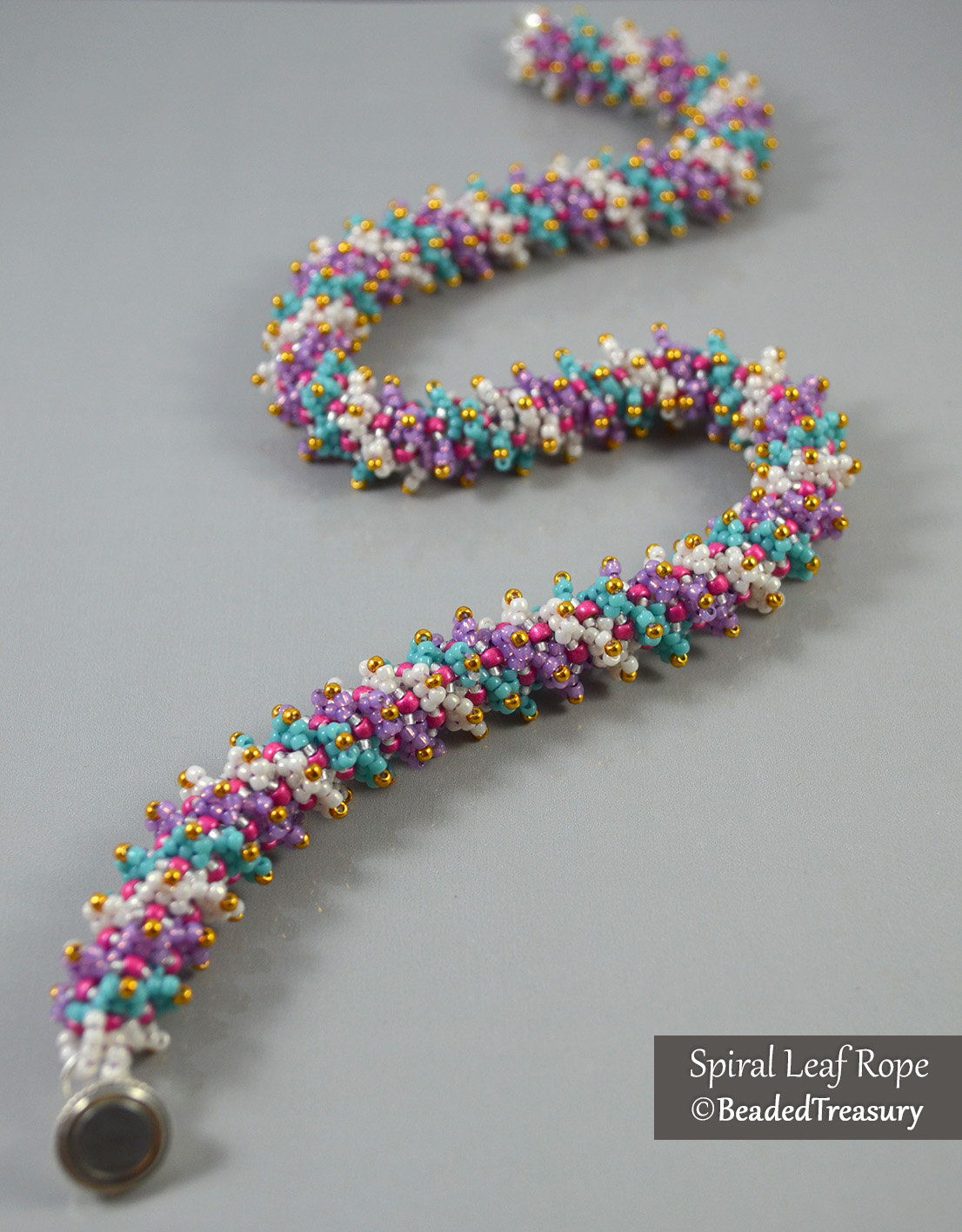 SPIRAL LEAF ROPE - Beaded Textured Spiral Rope Tutorial