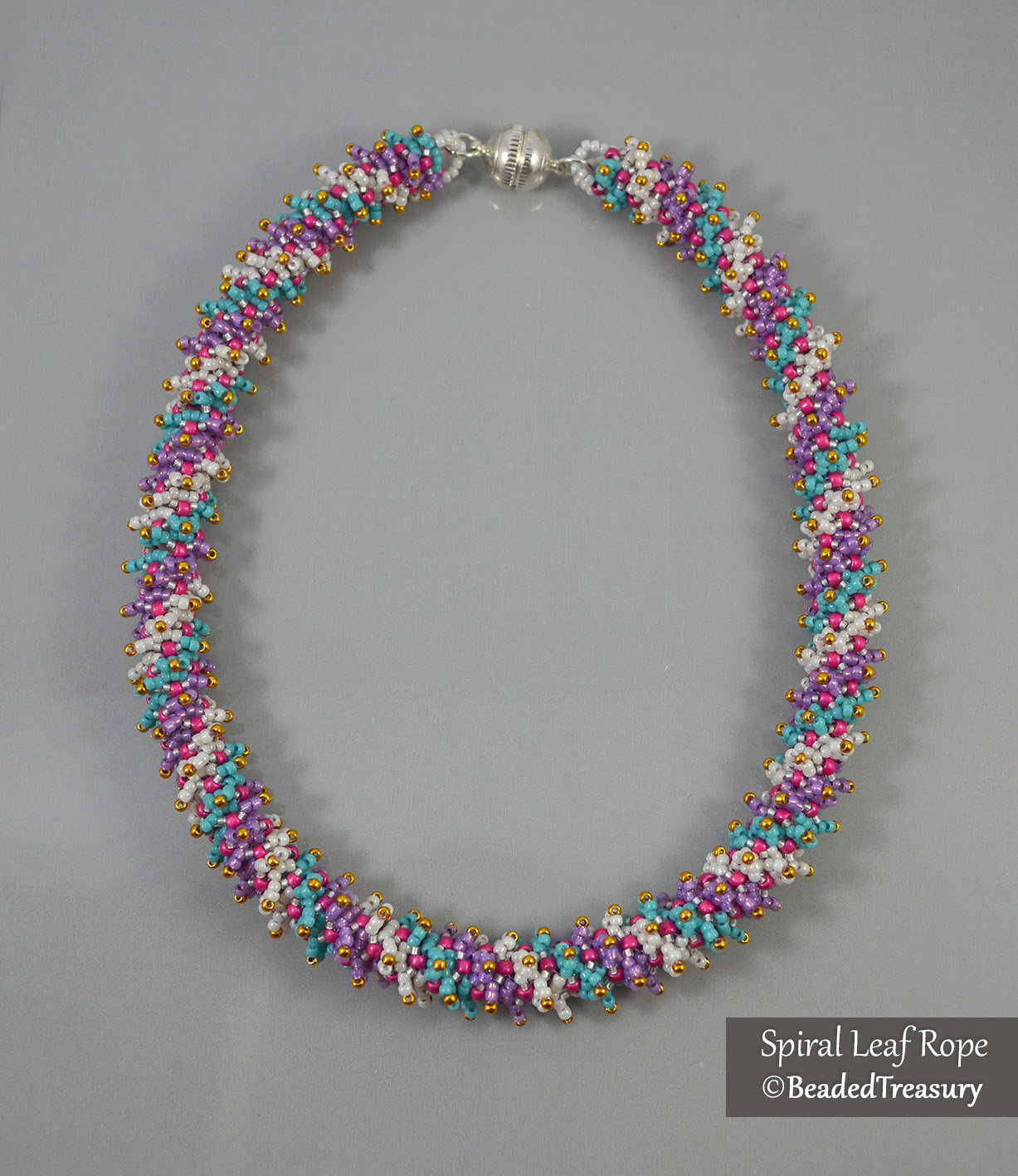 SPIRAL LEAF ROPE - Beaded Textured Spiral Rope Tutorial