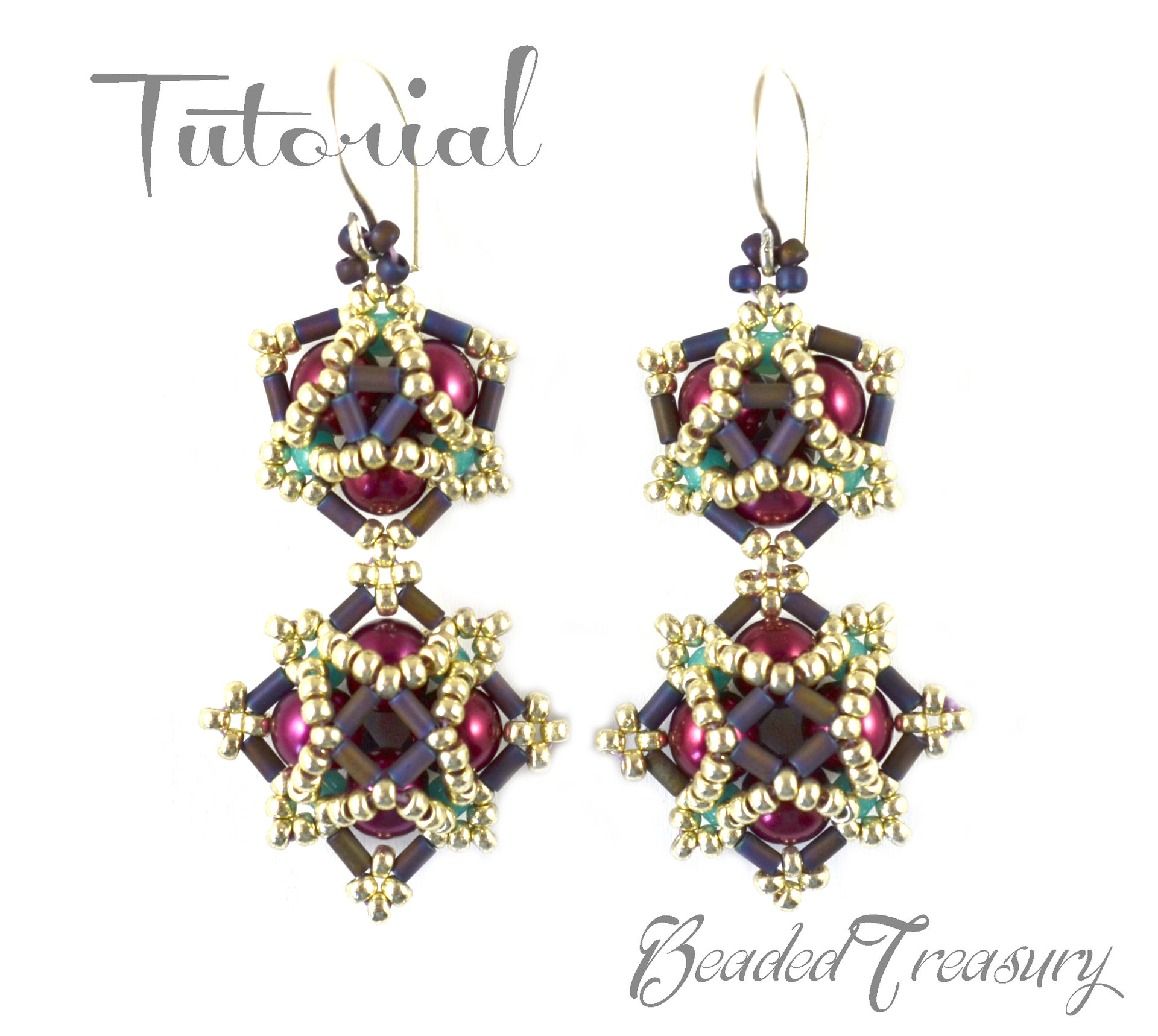 NEBULA - earrings bead pattern, beading tutorial, seed beads pattern, beaded earrings / TUTORIAL ONLY
