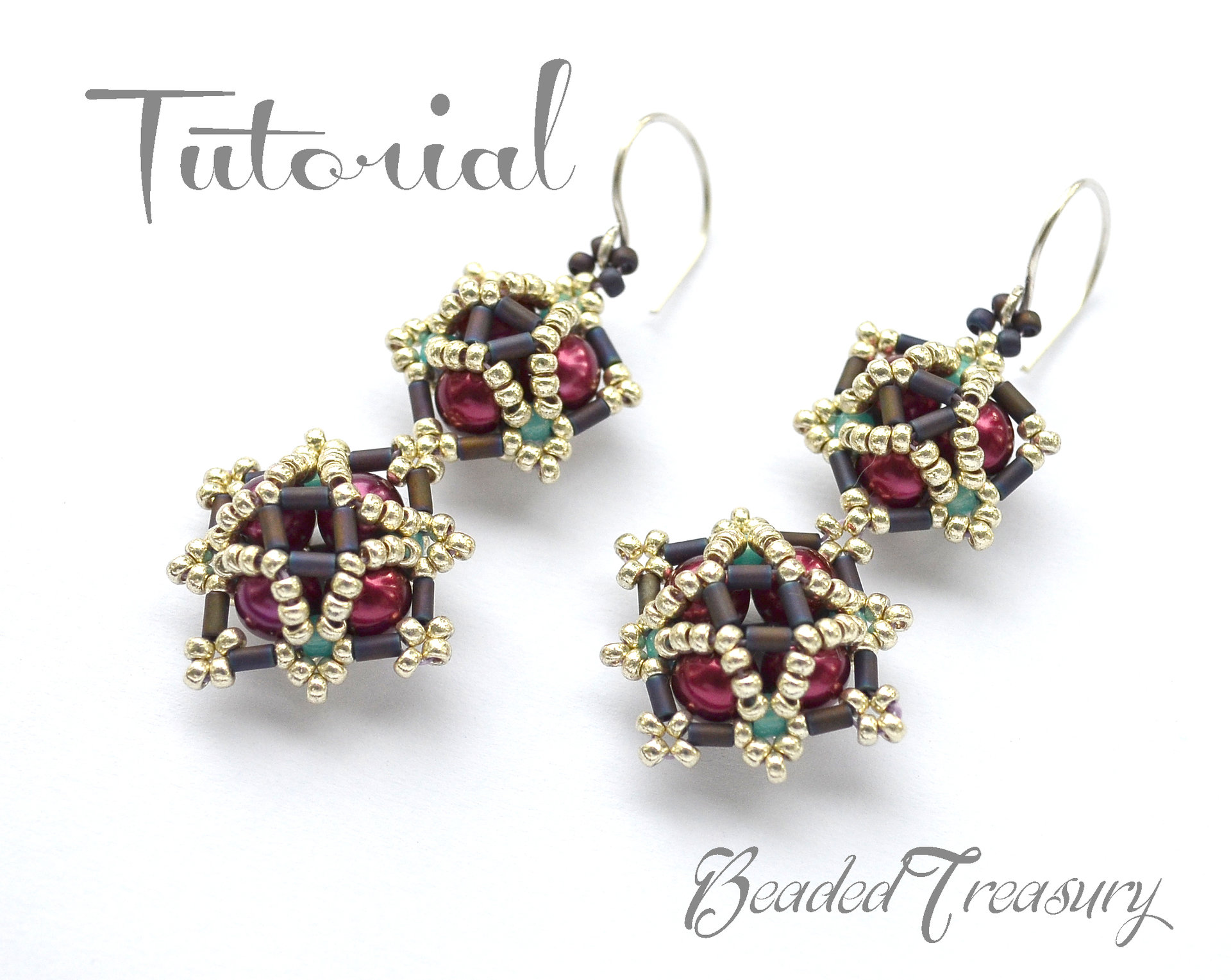 NEBULA - earrings bead pattern, beading tutorial, seed beads pattern, beaded earrings / TUTORIAL ONLY