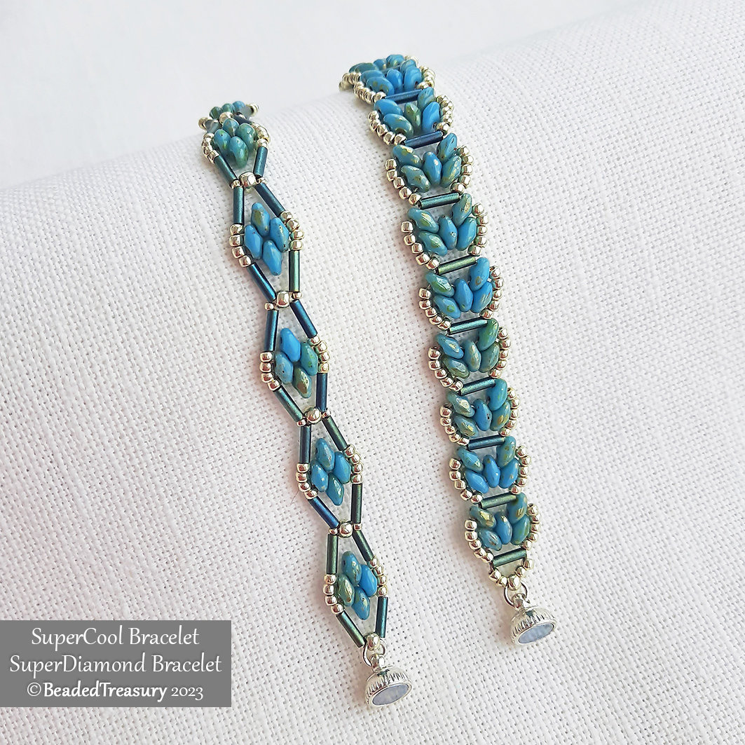 2 Beading Tutorials Pack - SUPER COOL Bracelet and SUPER DIAMOND Bracelet