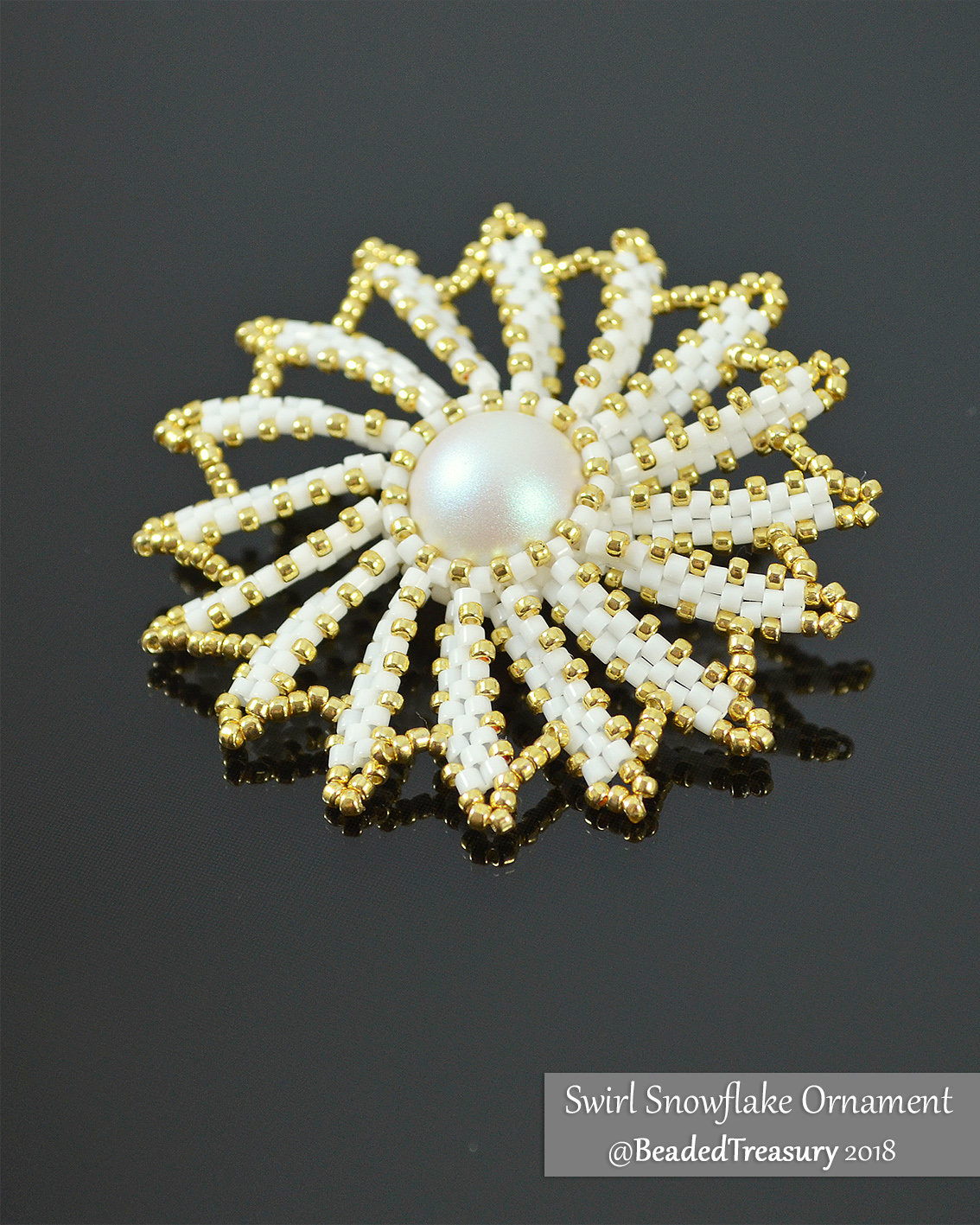 SWIRL SNOWFLAKE Christmas Ornament Beading Tutorial - Instant PDF Download