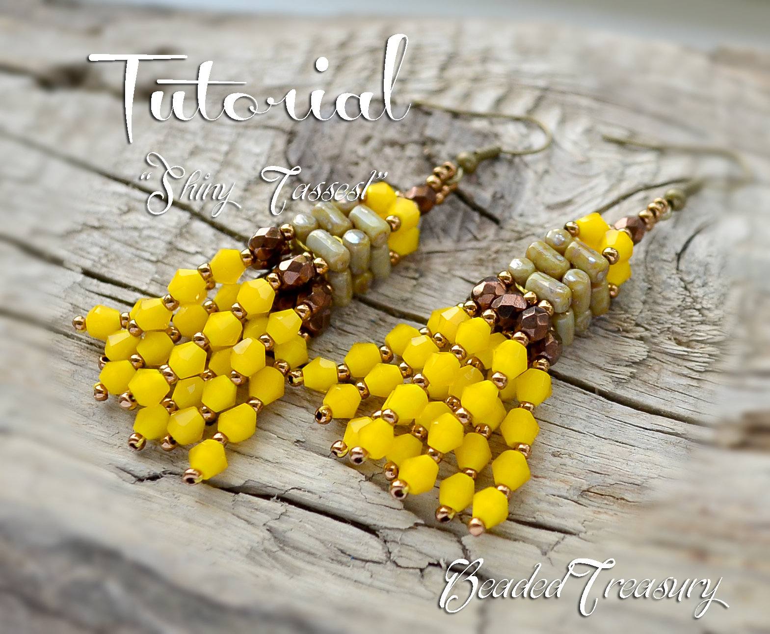 SHINY TASSELS Beading tutorial Earrings pattern with 2-hole Rulla beads Beaded tassel earrings - Instant PDF Download