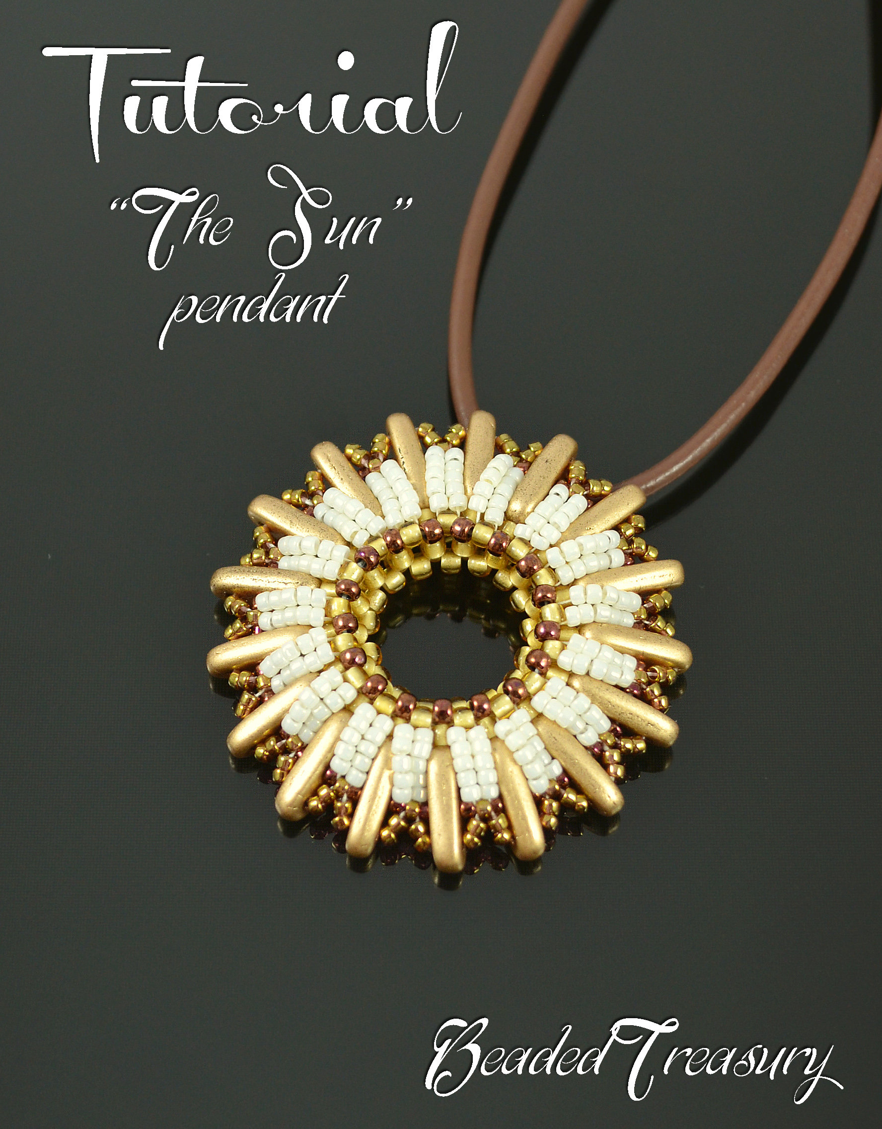 THE SUN Pendant beading pattern, pendant tutorial, beading tutorial, seed bead pattern, ChechMates Beam pattern / TUTORIAL ONLY