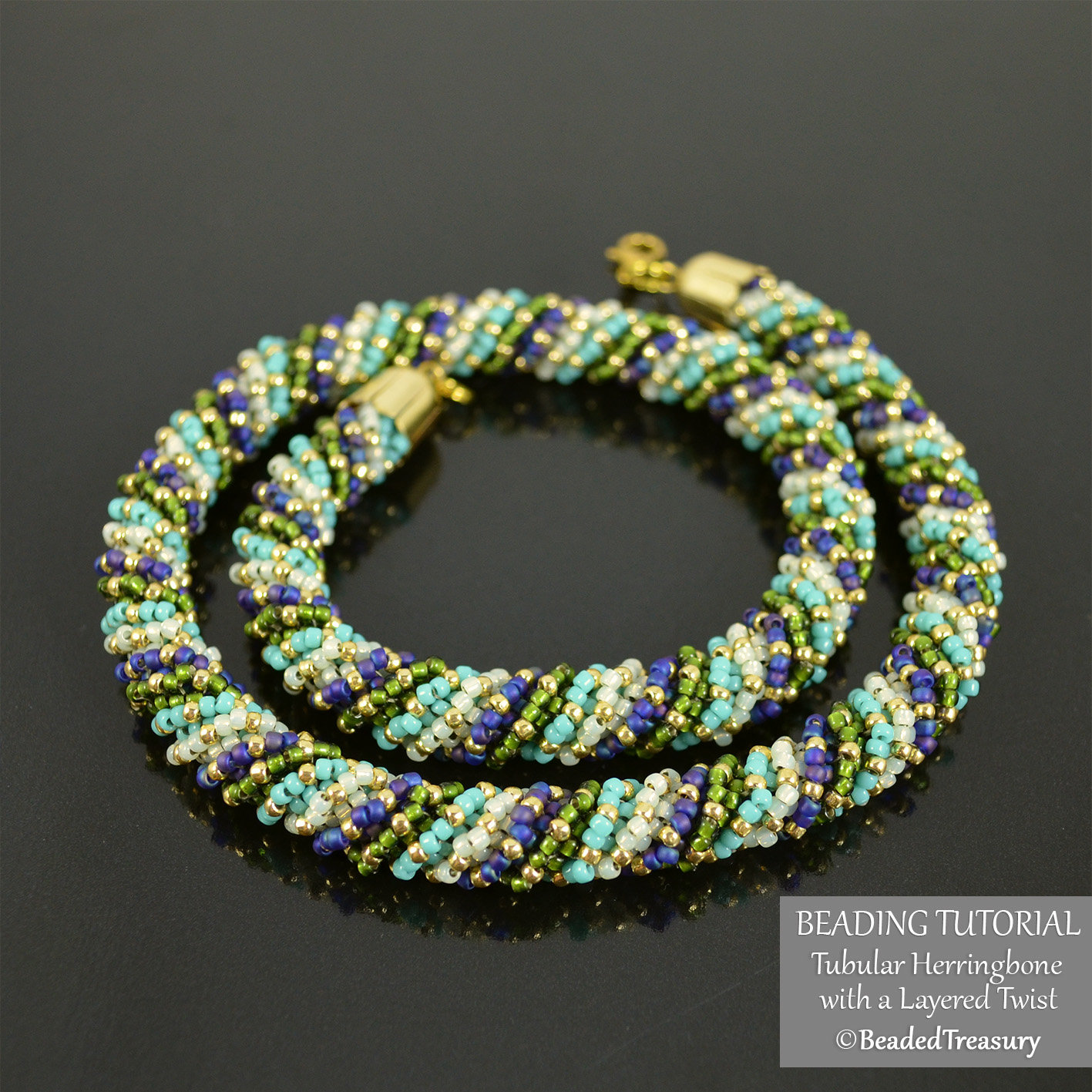TUBULAR HERRINGBONE WITH A LAYERED TWIST Beaded Textured Spiral Rope Tutorial