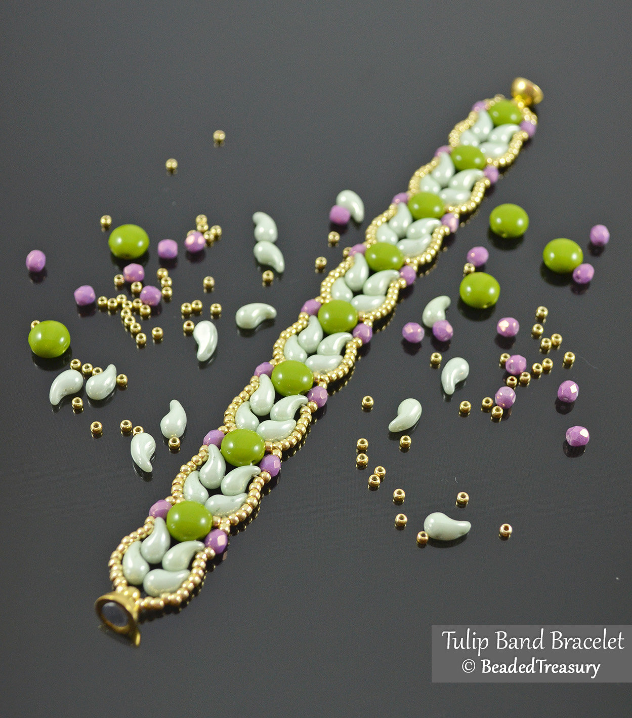 TULIP BAND - Beaded Bracelet Tutorial