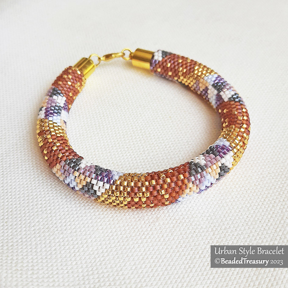 URBAN STYLE BRACELET - Even Count Tubular Peyote Stitch Pattern with Delica seed beads