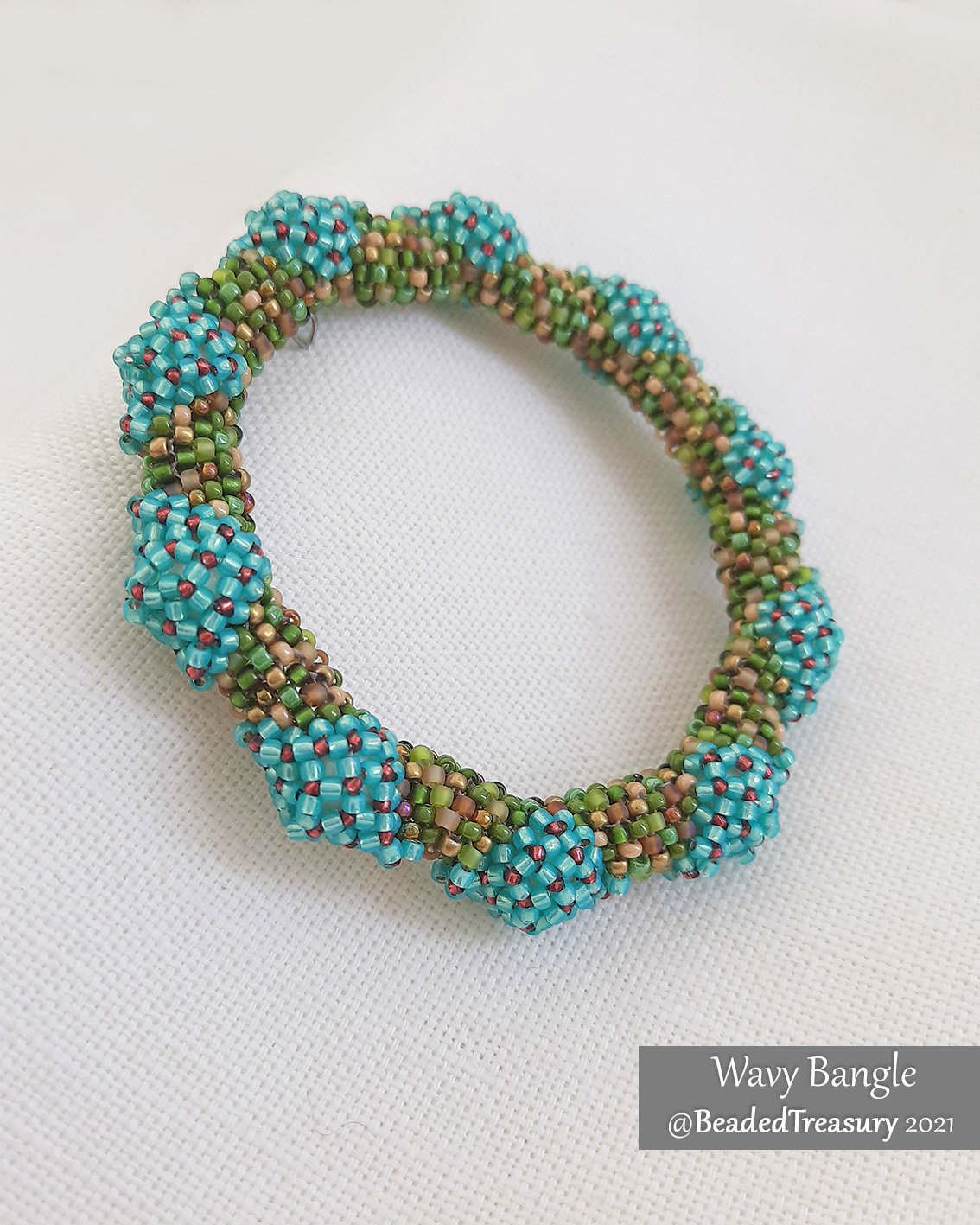 WAVY BANGLE - Beading Tutorial - Instant .pdf Download