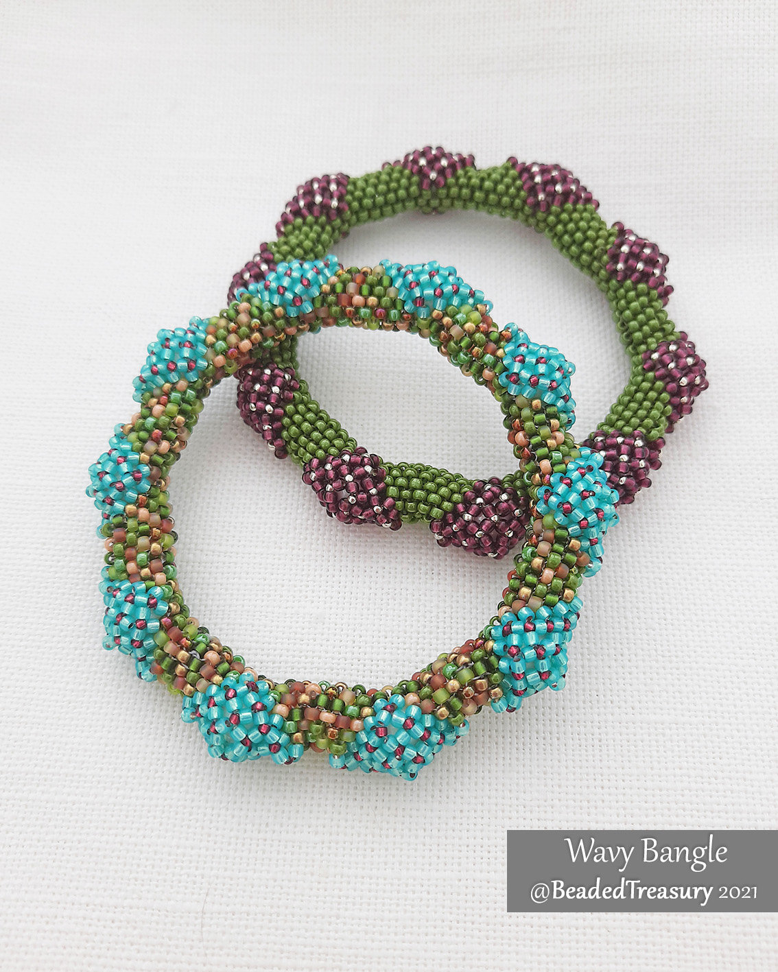 WAVY BANGLE - Beading Tutorial - Instant .pdf Download