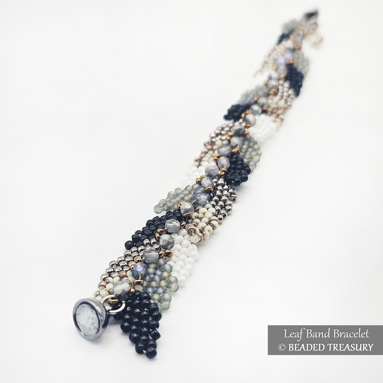 LEAF BAND BRACELET  Peyote Stitch Beading Tutorial