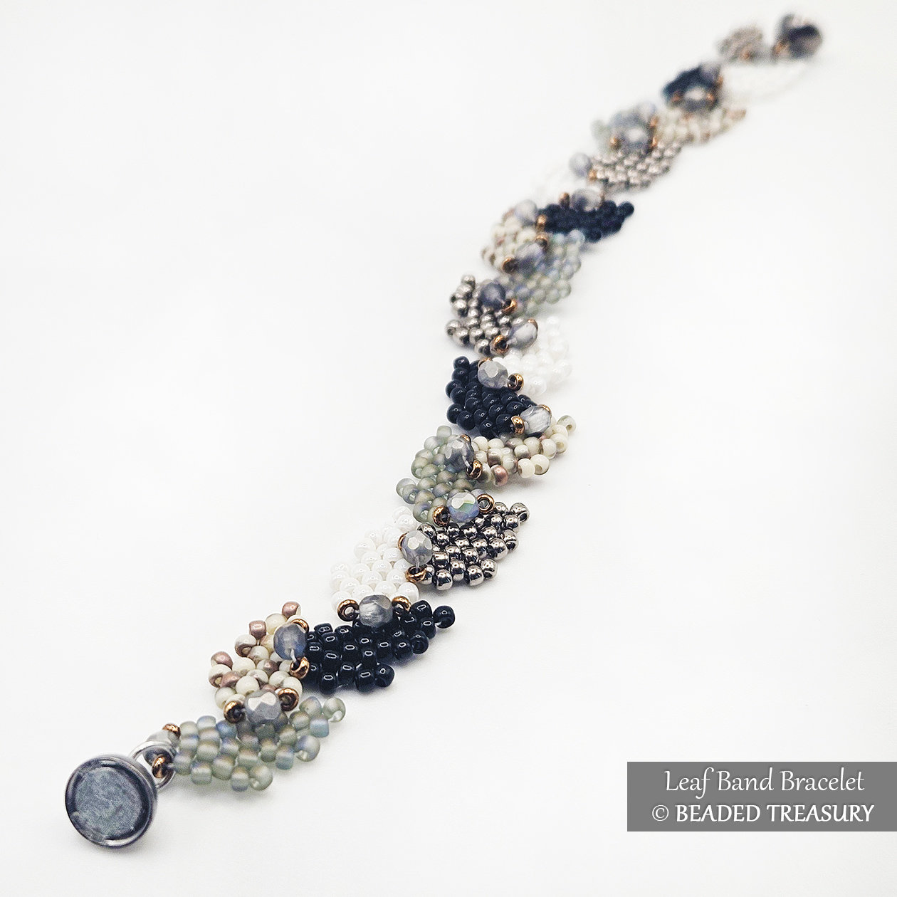 LEAF BAND BRACELET  Peyote Stitch Beading Tutorial