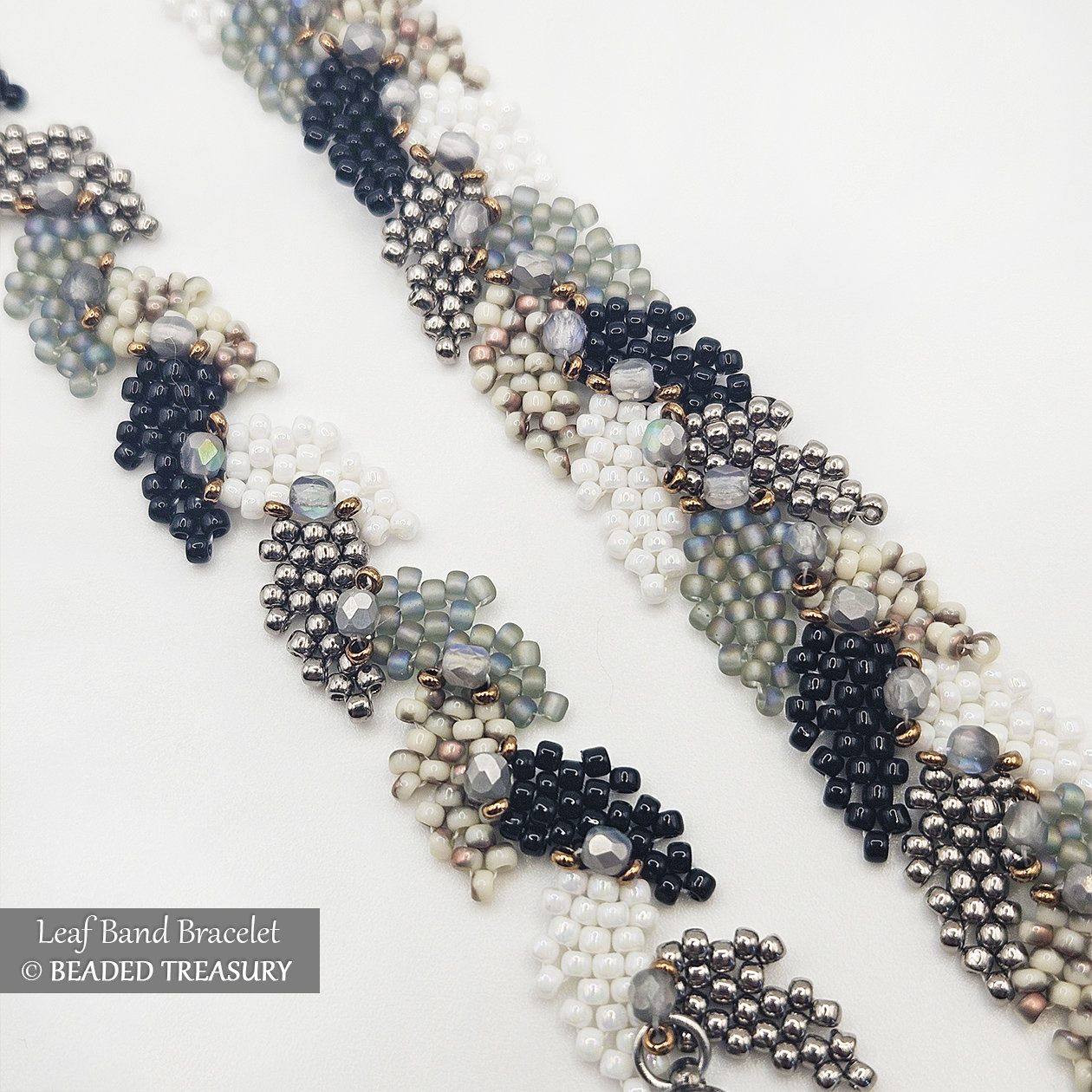 LEAF BAND BRACELET  Peyote Stitch Beading Tutorial