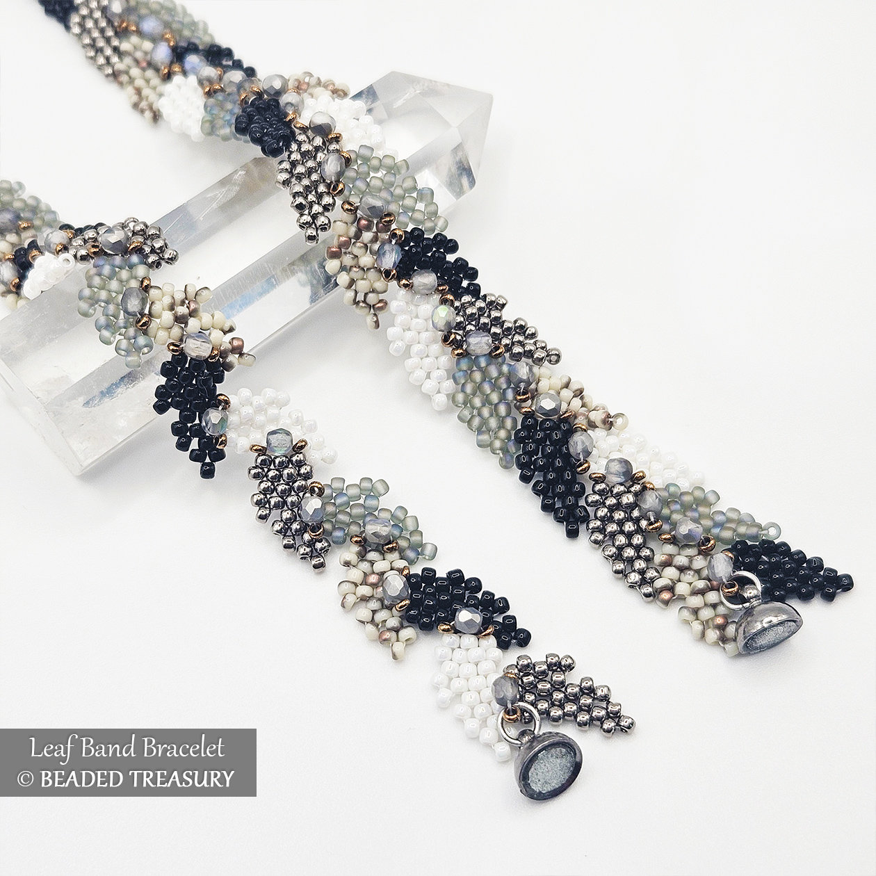LEAF BAND BRACELET  Peyote Stitch Beading Tutorial