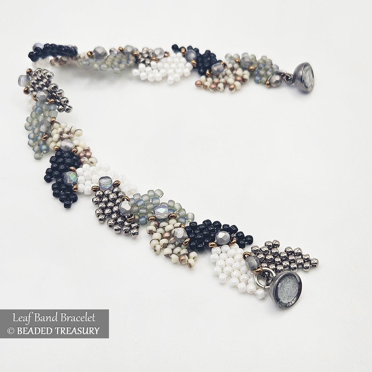LEAF BAND BRACELET  Peyote Stitch Beading Tutorial