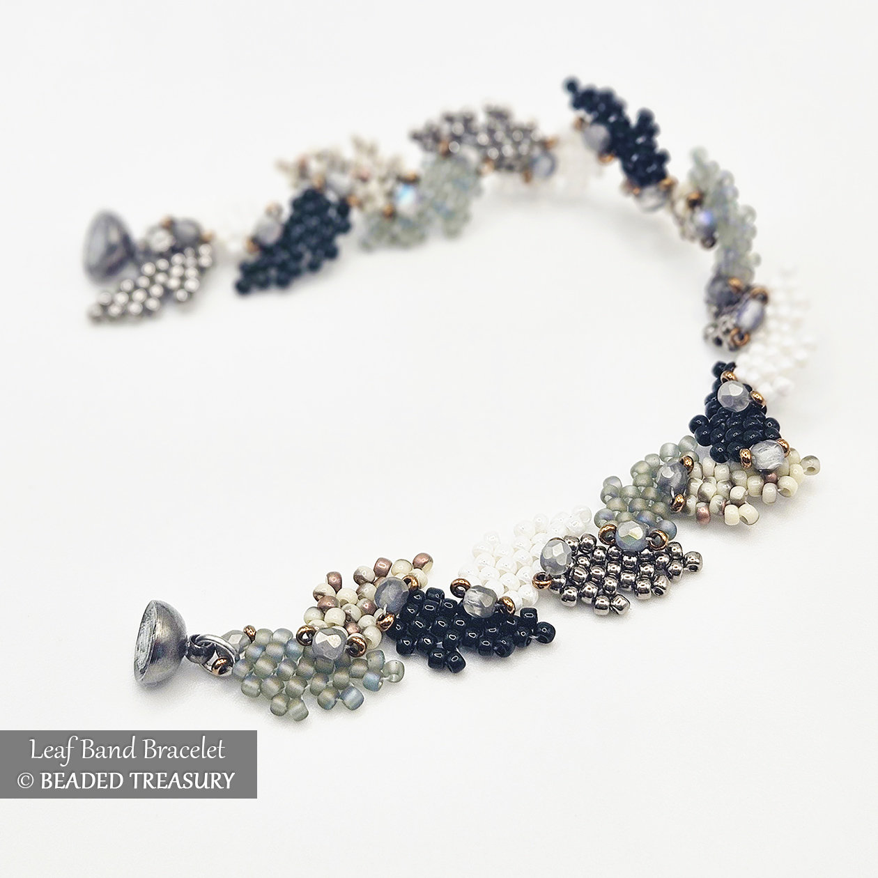 LEAF BAND BRACELET  Peyote Stitch Beading Tutorial