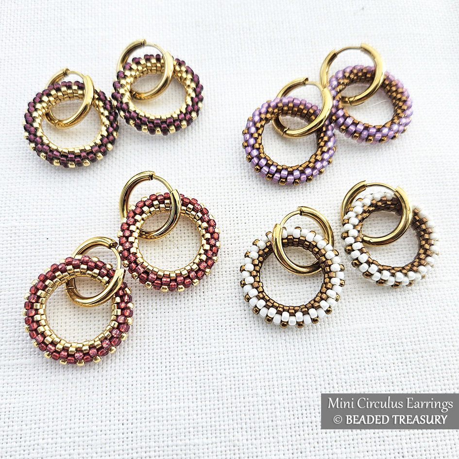 CIRCULUS EARRINGS - Minimalist Spectacular Geometric Beading Tutorial - Peyote Stitch