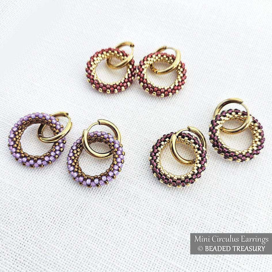 CIRCULUS EARRINGS - Minimalist Spectacular Geometric Beading Tutorial - Peyote Stitch