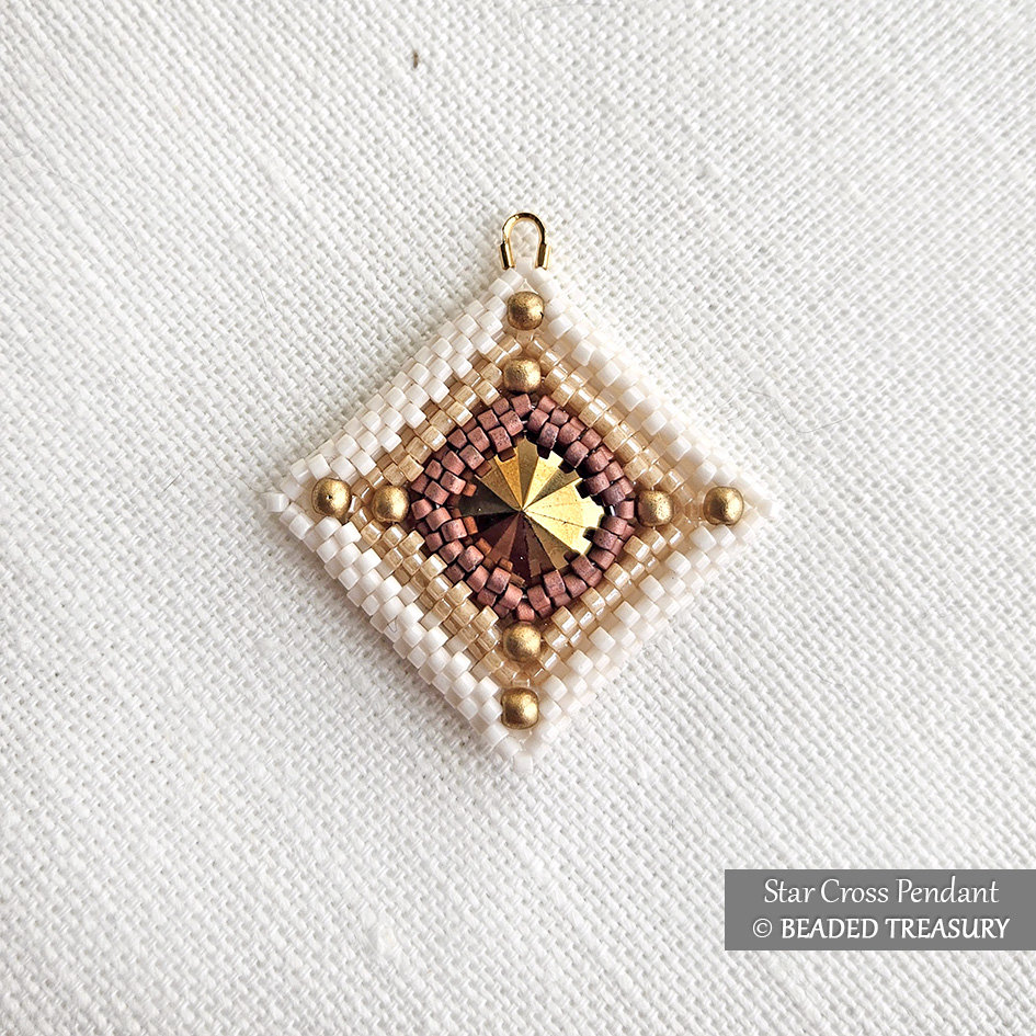 STAR CROSS PENDANT Peyote Stitch Beading Tutorial