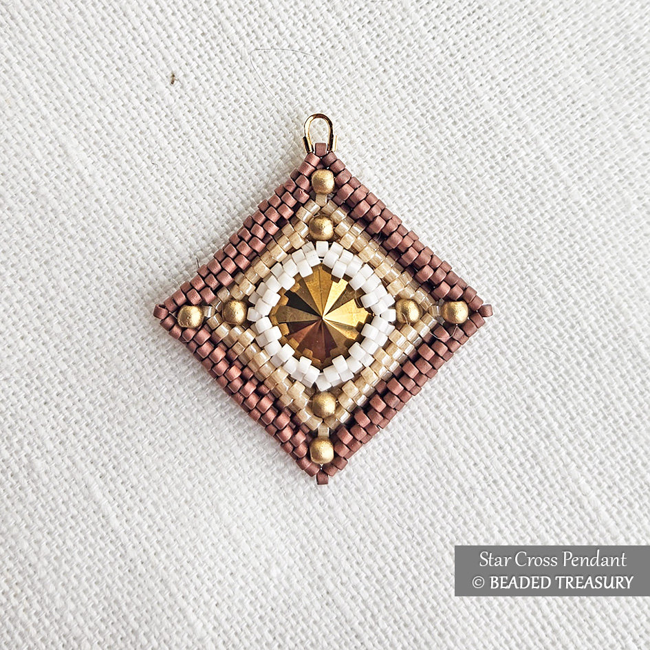 STAR CROSS PENDANT Peyote Stitch Beading Tutorial