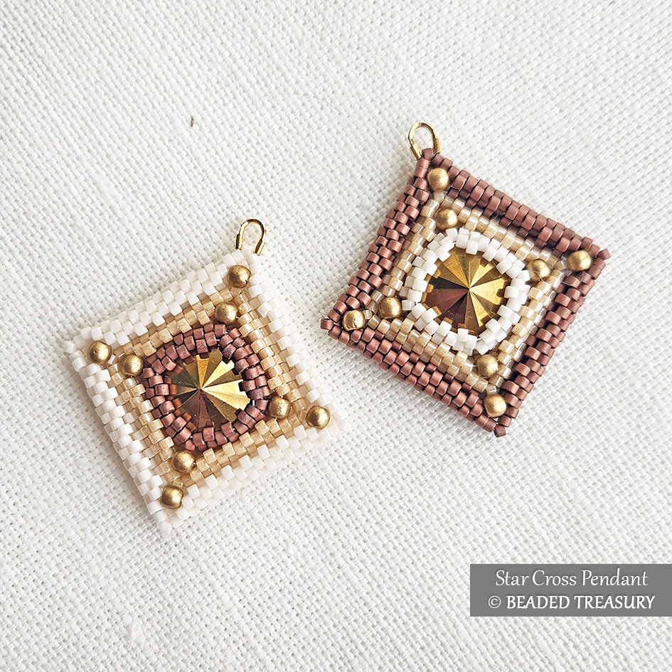 STAR CROSS PENDANT Peyote Stitch Beading Tutorial