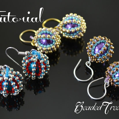 BEADED DELIGHTS - beadwoven earrings tutorial / Beading tutorial / Earring pattern / Beaded bead / Seed beads pattern / TUTORIAL ONLY