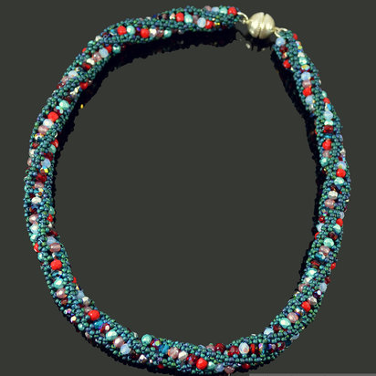 CHUNKY HELIX ROPE - Beaded textured spiral rope necklace tutorial - .pdf Download