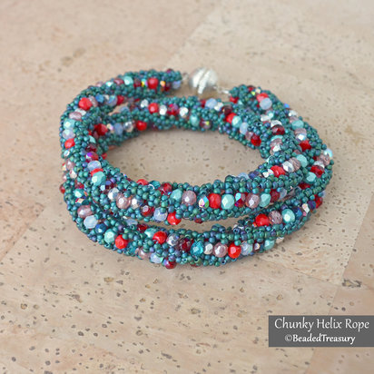 CHUNKY HELIX ROPE - Beaded textured spiral rope necklace tutorial - .pdf Download