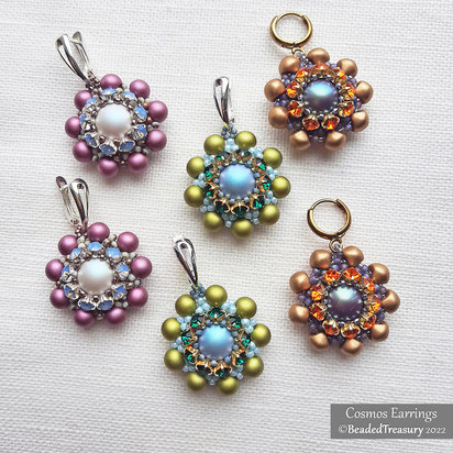 COSMOS EARRINGS - Beading Tutorial - Instant .pdf Download
