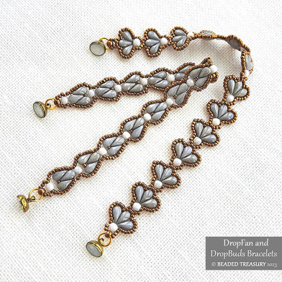 2 Beading Tutorials Pack - DROP FAN Bracelet and DROP BUDS Bracelet