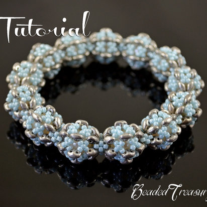 FROZEN DREAM - beadwoven bracelet tutorial, superduo bead pattern, beaded bracelet pattern, seed beads / TUTORIAL ONLY