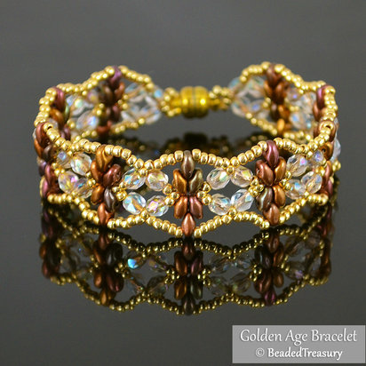 GOLDEN AGE BRACELET - Beading Tutorial with Superduo and Seed Beads