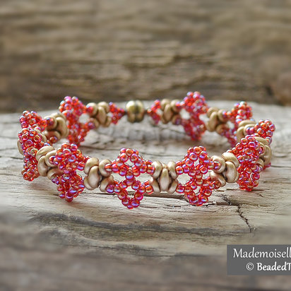 MADEMOISELLE BRACELET - Beading Tutorial with Superduo and Seed Beads