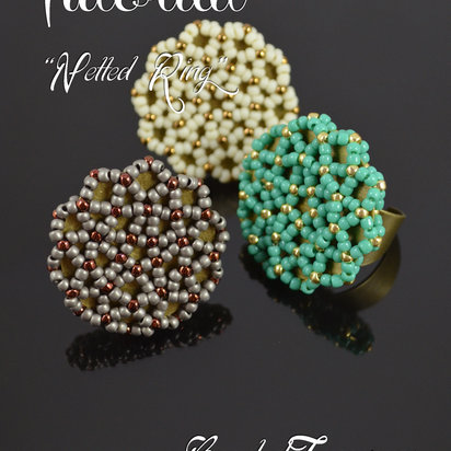 NETTED RING - seed bead pattern, beadwoven ring tutorial, beading tutorial, beaded ring pattern / TUTORIAL ONLY