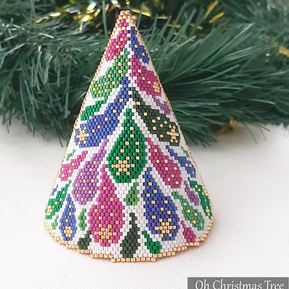 OH CHRISTMAS TREE - 3D Peyote Stitch Ornament Beading Pattern - Instant Pdf Download