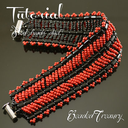SEED BEADS DUET - beadweaving bracelet tutorial, rulla bead pattern, seed beads, beaded bracelet pattern / TUTORIAL ONLY